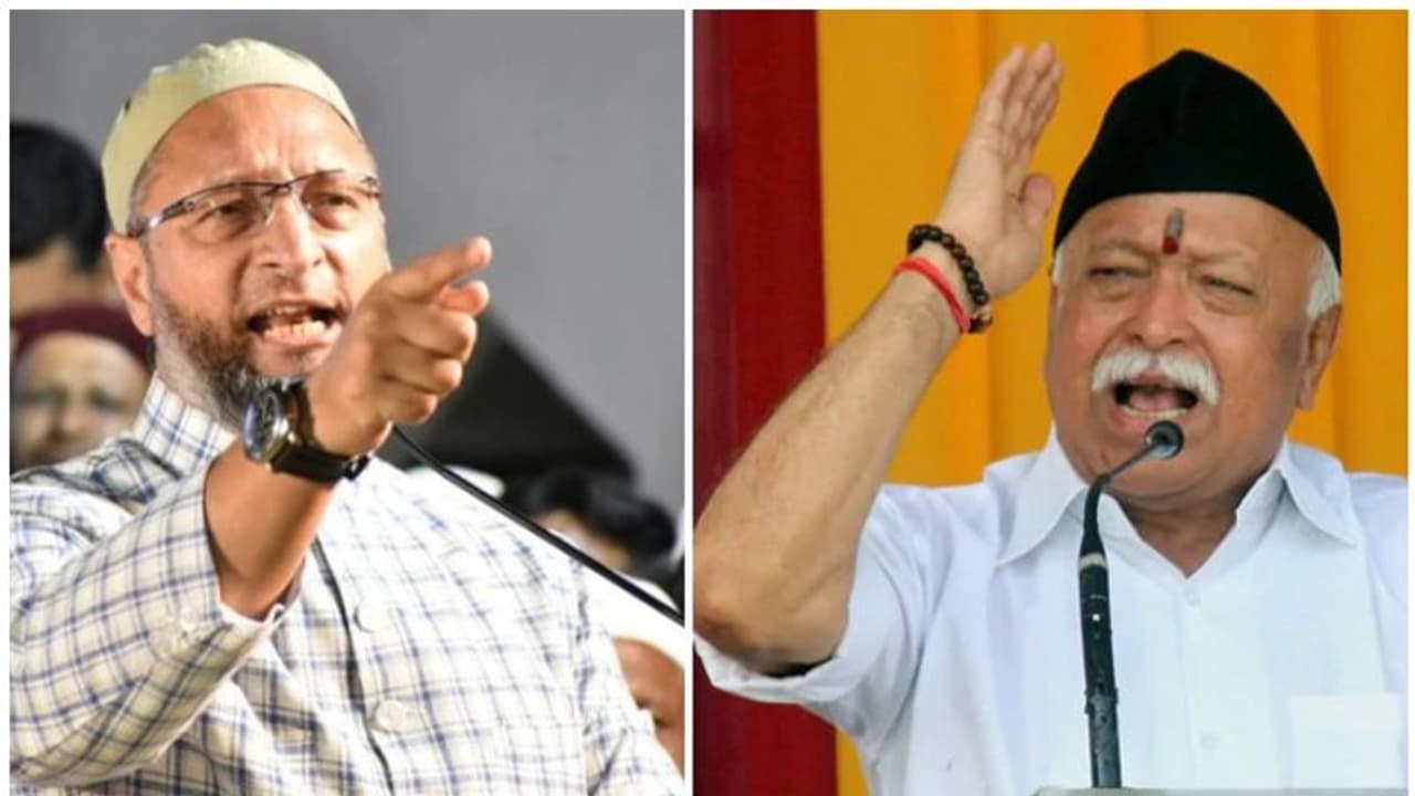 'ഹിന്ദു രാഷ്ട്രമെന്ന ആശയം ഹിന്ദു മേല്ക്കോയ്മയുടെ ഭാഗം, അത് വെറും മനോരാജ്യം': മോഹന് ഭഗവതിനെതിരെ ഒവൈസി 'ഹിന്ദു രാഷ്ട്രമെന്ന ആശയം ഹിന്ദു മേല്ക്കോയ്മയുടെ ഭാഗം, അത് വെറും മനോരാജ്യം': മോഹന് ഭഗവതിനെതിരെ ഒവൈസി