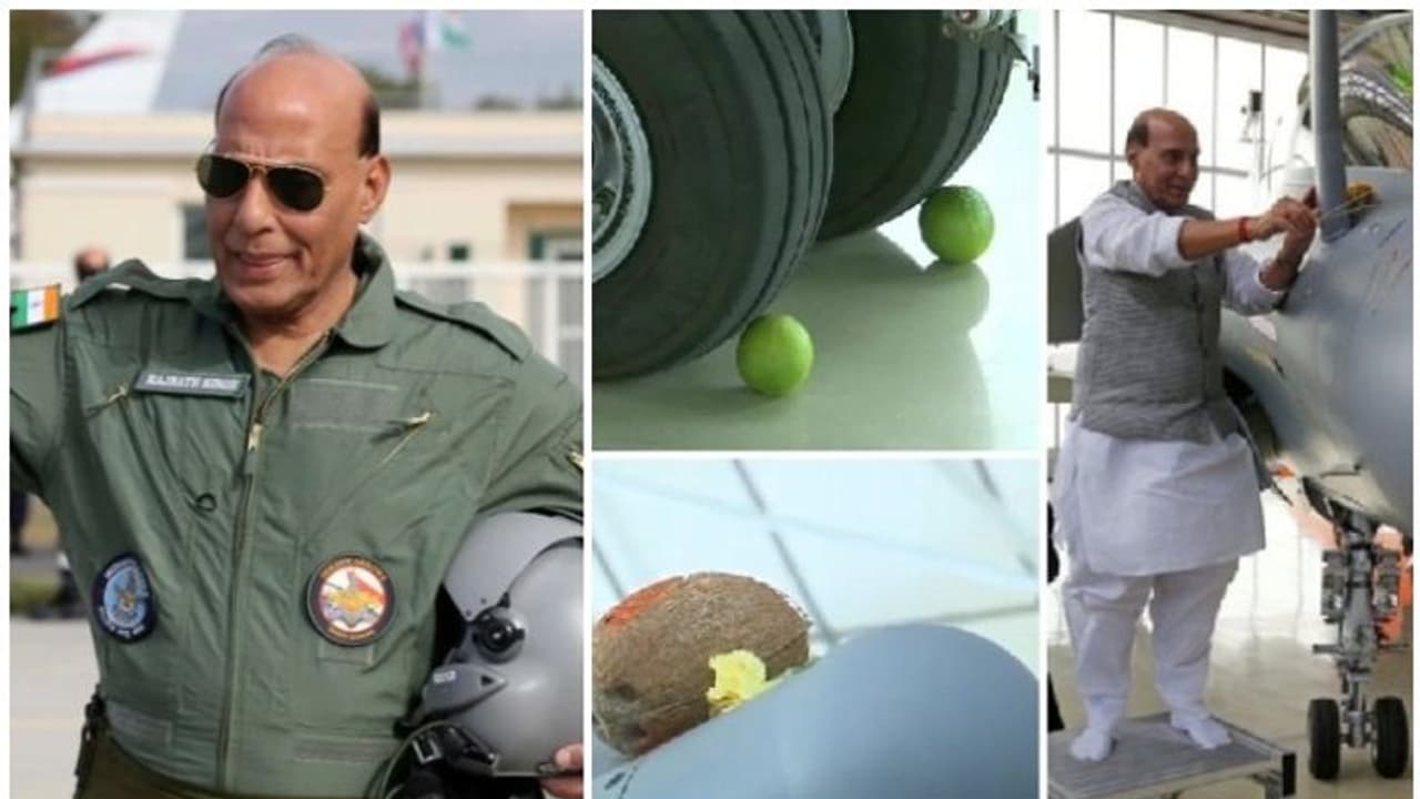 'ഇത് വിശ്വാസത്തിന്റെ ഭാഗം': റഫാല് വിമാനത്തിലെ പൂജയെ ന്യായീകരിച്ച് രാജ്നാഥ് സിംഗ് 'ഇത് വിശ്വാസത്തിന്റെ ഭാഗം': റഫാല് വിമാനത്തിലെ പൂജയെ ന്യായീകരിച്ച് രാജ്നാഥ് സിംഗ്