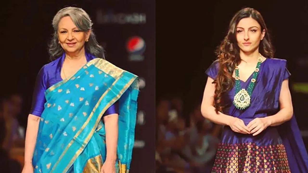 Lotus Make up India Fashion Week: Sharmila Tagore, Soha Ali Khan walk for Sanjukta Dutta