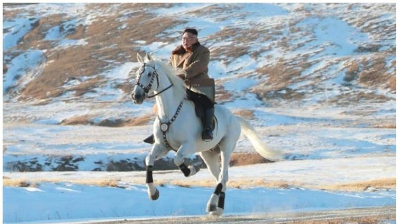 മലനിരകളില്‍ വെള്ളക്കുതിരയുടെ പുറത്തേറി കിം ജോങ് ഉന്‍; അടുത്ത നീക്കമെന്താകുമെന്നാലോചിച്ച് ലോകരാഷ്ട്രങ്ങള്‍