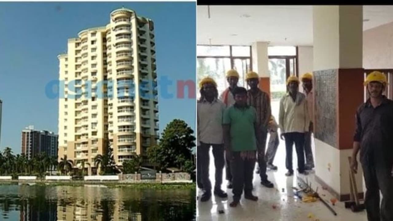 മരടിലെ ഫ്ലാറ്റ് പൊളിക്കല്‍ നടപടി തുടങ്ങി; തൊഴിലാളികൾ ഫ്ലാറ്റിൽ, കൗൺസിൽ യോഗത്തിൽ ബഹളം