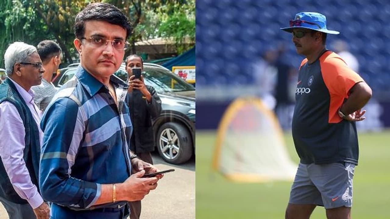 রবি শাস্ত্রী নিয়ে প্রশ্ন উঠতেই সৌরভের কৌতুক মেশানো জবাব, ভাইরাল সেই উক্তি রবি শাস্ত্রী নিয়ে প্রশ্ন উঠতেই সৌরভের কৌতুক মেশানো জবাব, ভাইরাল সেই উক্তি