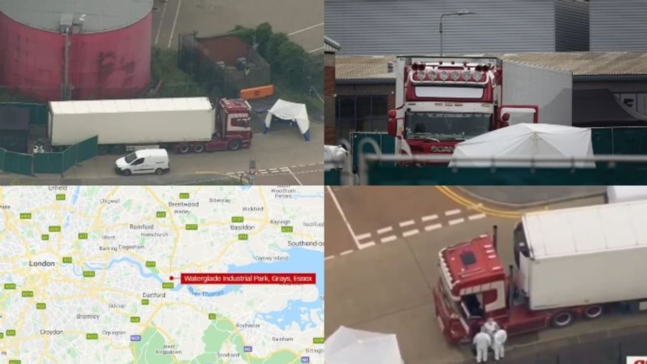 ലണ്ടന് നഗരത്തിലെത്തിയ ട്രക്കില് നിന്നും 39 മൃതദേഹങ്ങള് കണ്ടെത്തി: ഡ്രൈവര് അറസ്റ്റില് ലണ്ടന് നഗരത്തിലെത്തിയ ട്രക്കില് നിന്നും 39 മൃതദേഹങ്ങള് കണ്ടെത്തി: ഡ്രൈവര് അറസ്റ്റില്