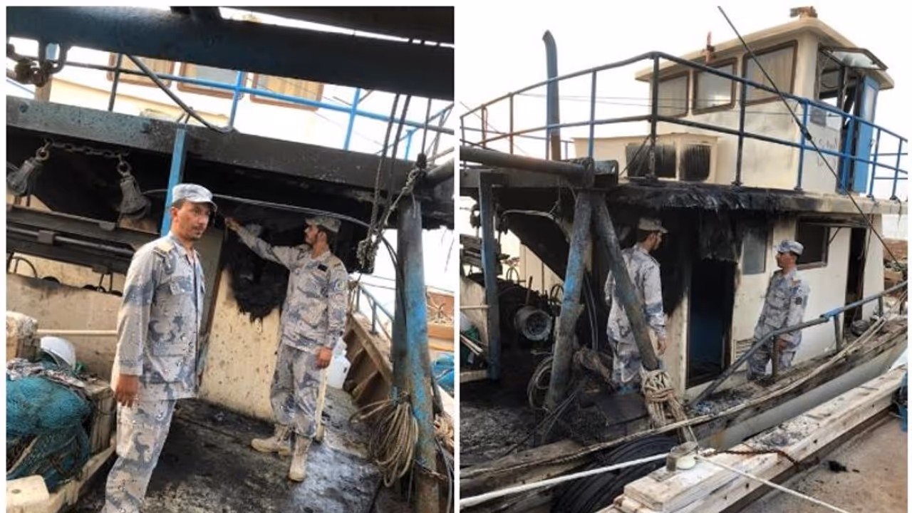 സൗദിയില്‍ ഉല്ലാസ ബോട്ടിന് തീപിടിച്ചു; കടലില്‍ കുടുങ്ങിയ നാല് ഇന്ത്യക്കാരെ രക്ഷപ്പെടുത്തി