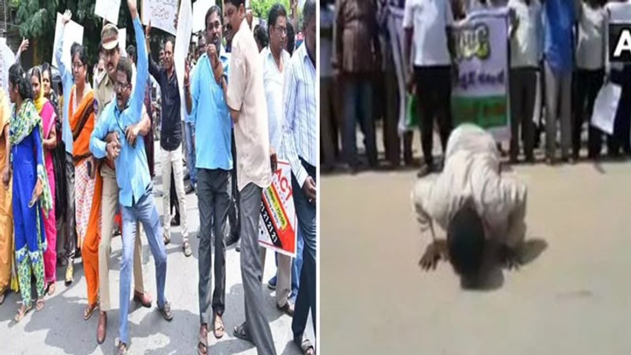 Hyderabad Police detain protesting TSRTC employees Hyderabad Police detain protesting TSRTC employees