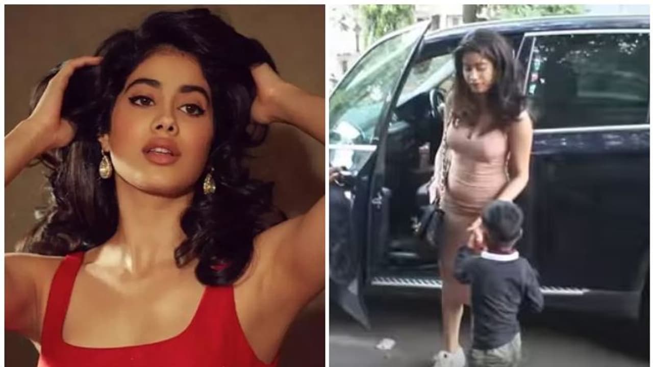 തെരുവില്‍ നിന്ന് വിശന്നുകൈനീട്ടിയ കുഞ്ഞിന് ബിസ്കറ്റും പണവും നല്‍കി ജാന്‍വി