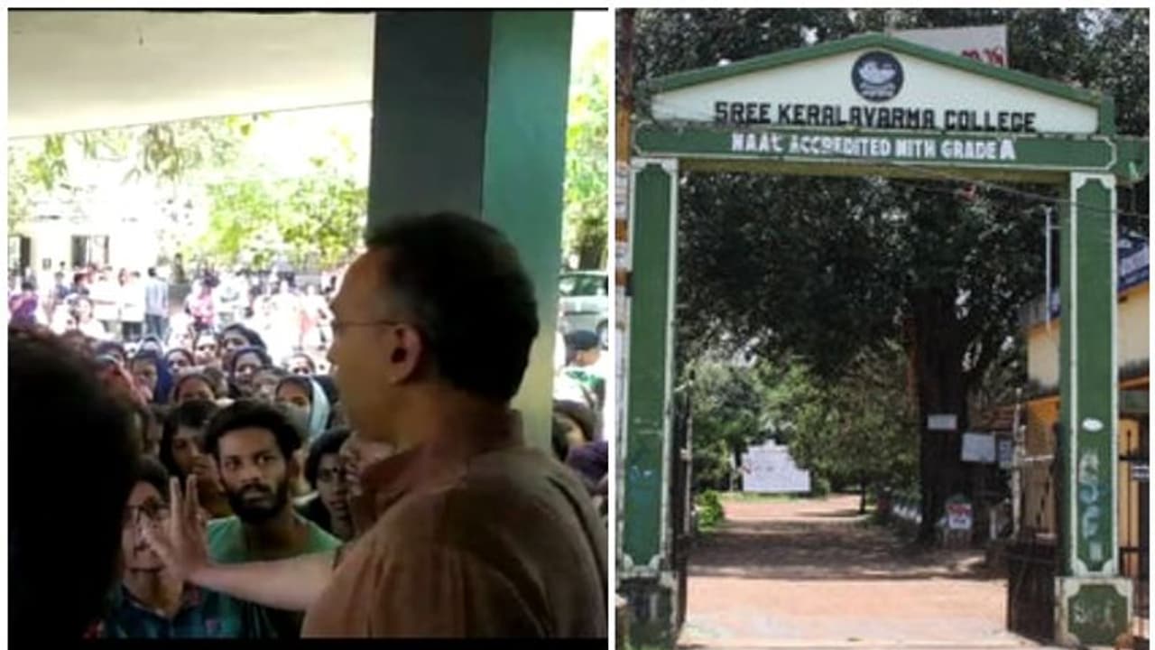 എസ്എഫ്‌ഐ പ്രവര്‍ത്തകര്‍ മര്‍ദ്ദിച്ചെന്നാരോപണം; കേരളവർമ്മ കോളേജിൽ വിദ്യാർത്ഥികളുടെ പ്രതിഷേധം