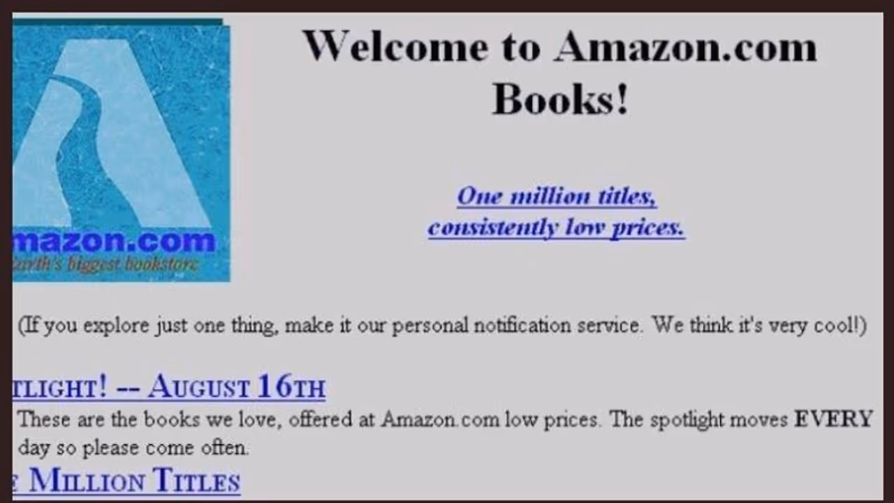 24 കൊല്ലം മുന്പ് ആമസോണ്.കോം ഇങ്ങനെയായിരുന്നു.! 24 കൊല്ലം മുന്പ് ആമസോണ്.കോം ഇങ്ങനെയായിരുന്നു.!