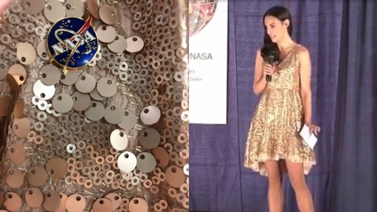 നാസയ്ക്ക് വേണ്ടി പ്രസംഗിച്ചത് തിളങ്ങുന്ന വേഷത്തില്; കാരണം വെളിപ്പെടുത്തി വനിതാ ശാസ്ത്രജ്ഞ നാസയ്ക്ക് വേണ്ടി പ്രസംഗിച്ചത് തിളങ്ങുന്ന വേഷത്തില്; കാരണം വെളിപ്പെടുത്തി വനിതാ ശാസ്ത്രജ്ഞ