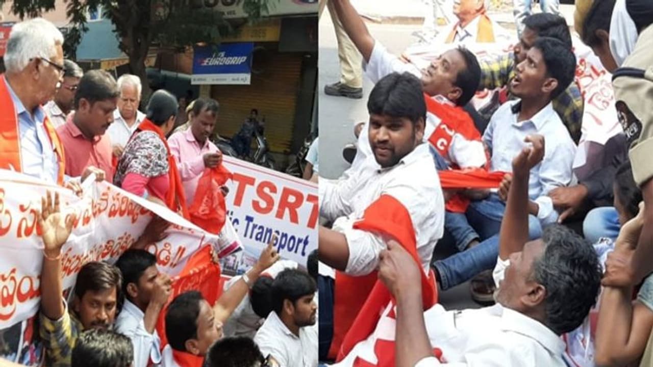 విధుల్లోకి కార్మికులు: తిప్పి పంపుతున్న ఆర్టీసీ డిపో మేనేజర్లు విధుల్లోకి కార్మికులు: తిప్పి పంపుతున్న ఆర్టీసీ డిపో మేనేజర్లు