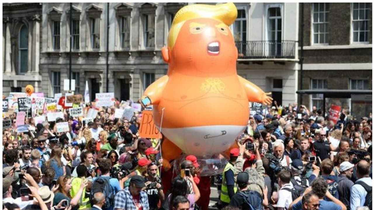 'ബേബി ട്രംപ്' ബലൂൺ നശിപ്പിച്ച നിലയിൽ 'ബേബി ട്രംപ്' ബലൂൺ നശിപ്പിച്ച നിലയിൽ