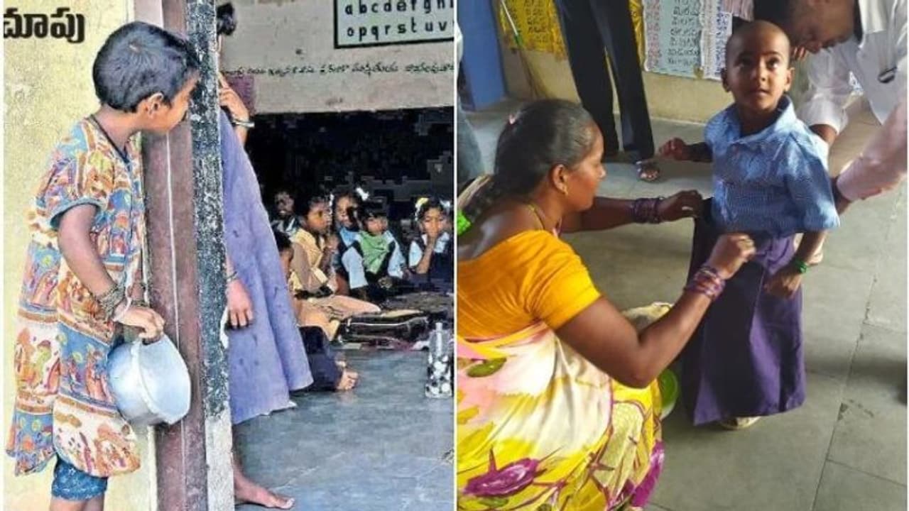 കയ്യില്‍ പാത്രവുമായി ക്ലാസുമുറിയിലേക്ക് എത്തിനോക്കുന്ന ഈ ചിത്രമാണ് അവളുടെ ജീവിതം മാറ്റിയത്.. !