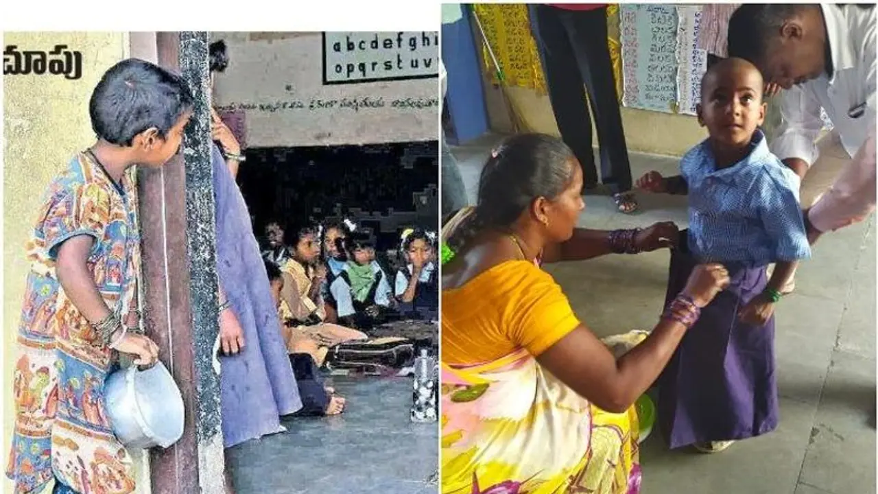 பசியுடன் பள்ளி வாசலில் காத்திருந்த சிறுமி..! வைரலான புகைப்படத்தால் நிகழ்ந்த நெகிழ்ச்சி சம்பவம்..!