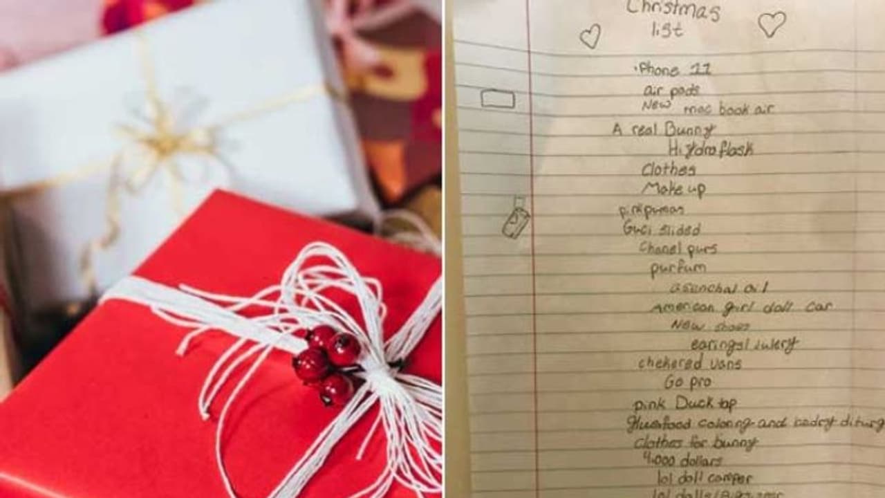 ഷനേല് ബാഗ്, ഐ ഫോണ്, മേക്കപ്പ് കിറ്റ്; ഇനിയുമുണ്ട് പത്തുവയസ്സുകാരിയുടെ ക്രിസ്മസ് പ്ലാന് പട്ടികയില്... ഷനേല് ബാഗ്, ഐ ഫോണ്, മേക്കപ്പ് കിറ്റ്; ഇനിയുമുണ്ട് പത്തുവയസ്സുകാരിയുടെ ക്രിസ്മസ് പ്ലാന് പട്ടികയില്...