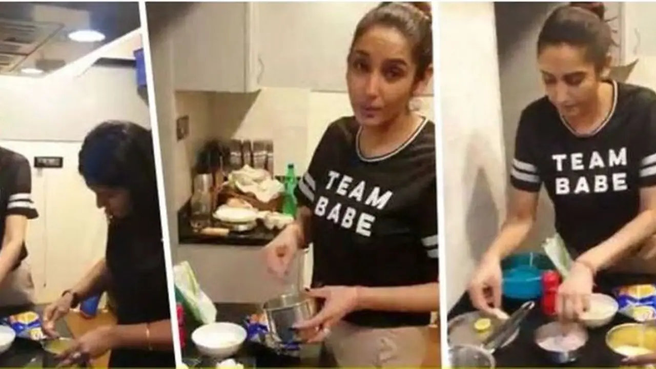 Sandalwood actress Ragini Dwivedi experiments with new recipe Sandalwood actress Ragini Dwivedi experiments with new recipe