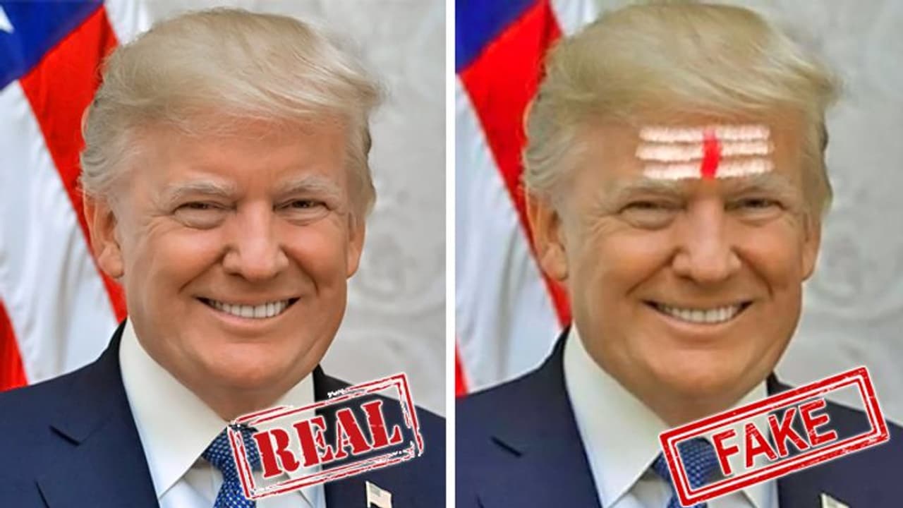 FAKE है तिलक के साथ वायरल हो रही डोनाल्ड ट्रम्प की ये तस्वीर, जानें सच FAKE है तिलक के साथ वायरल हो रही डोनाल्ड ट्रम्प की ये तस्वीर, जानें सच