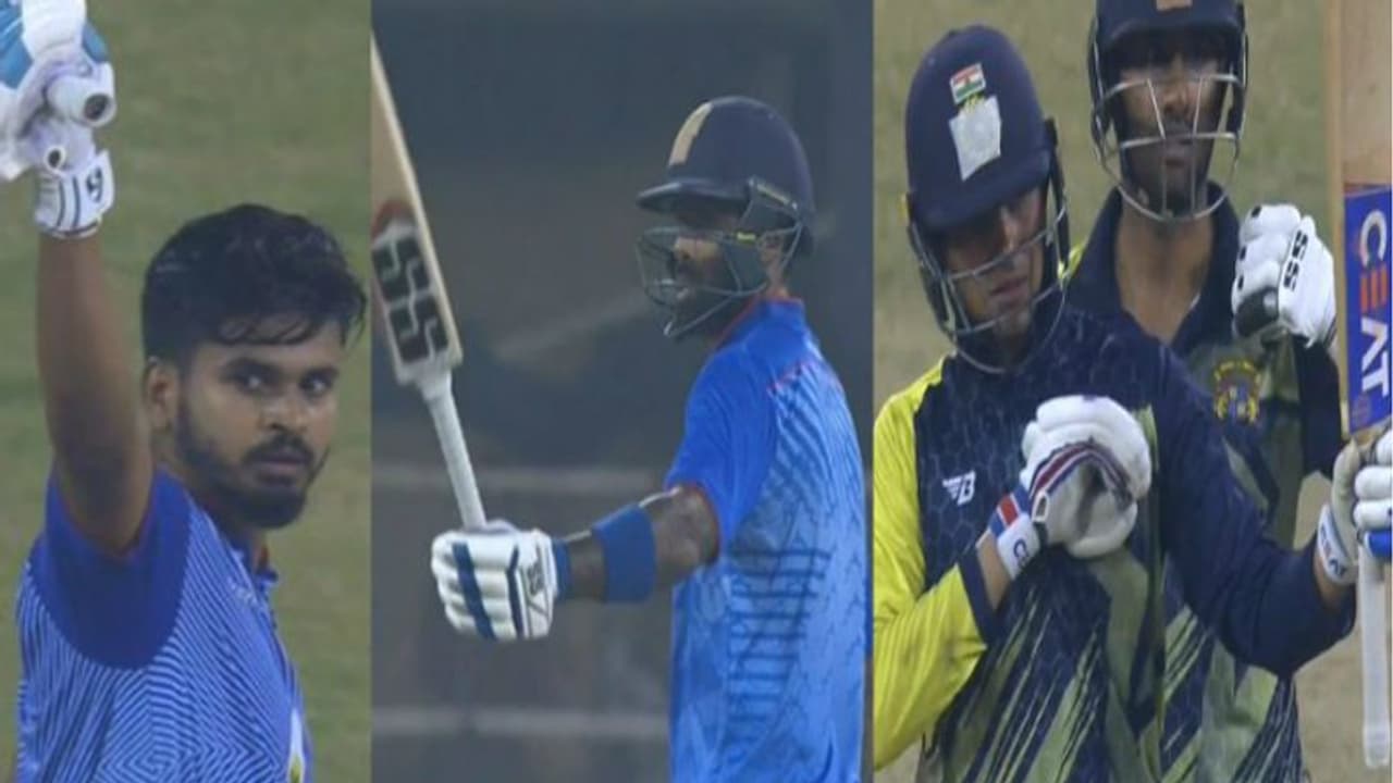 சூர்யகுமார் யாதவ், ஷ்ரேயாஸ் ஐயர் காட்டடி பேட்டிங்.. டி20யில் மெகா ஸ்கோர் அடித்த மும்பை.. வெறித்தனமா இலக்கை விரட்டிய ஷுப்மன் கில்