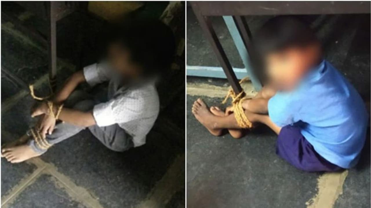 പ്രണയലേഖനം എഴുതിയതിന് മൂന്നാം ക്ലാസുകാരന്റെ കൈയും കാലും കൂട്ടി ബെഞ്ചില് കെട്ടിയിട്ടു പ്രണയലേഖനം എഴുതിയതിന് മൂന്നാം ക്ലാസുകാരന്റെ കൈയും കാലും കൂട്ടി ബെഞ്ചില് കെട്ടിയിട്ടു