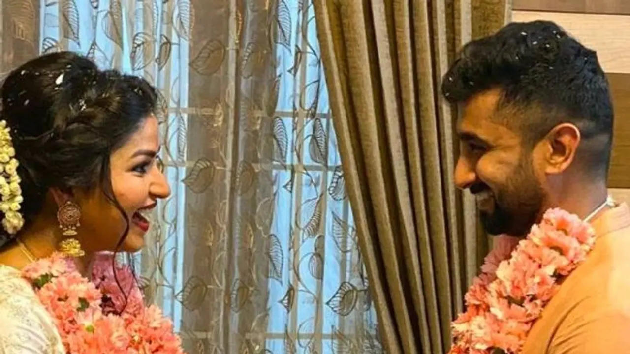 Kannada actress Rachita Ram’s sister Nithya marries longtime boyfriend Gautham in Bengaluru Kannada actress Rachita Ram’s sister Nithya marries longtime boyfriend Gautham in Bengaluru
