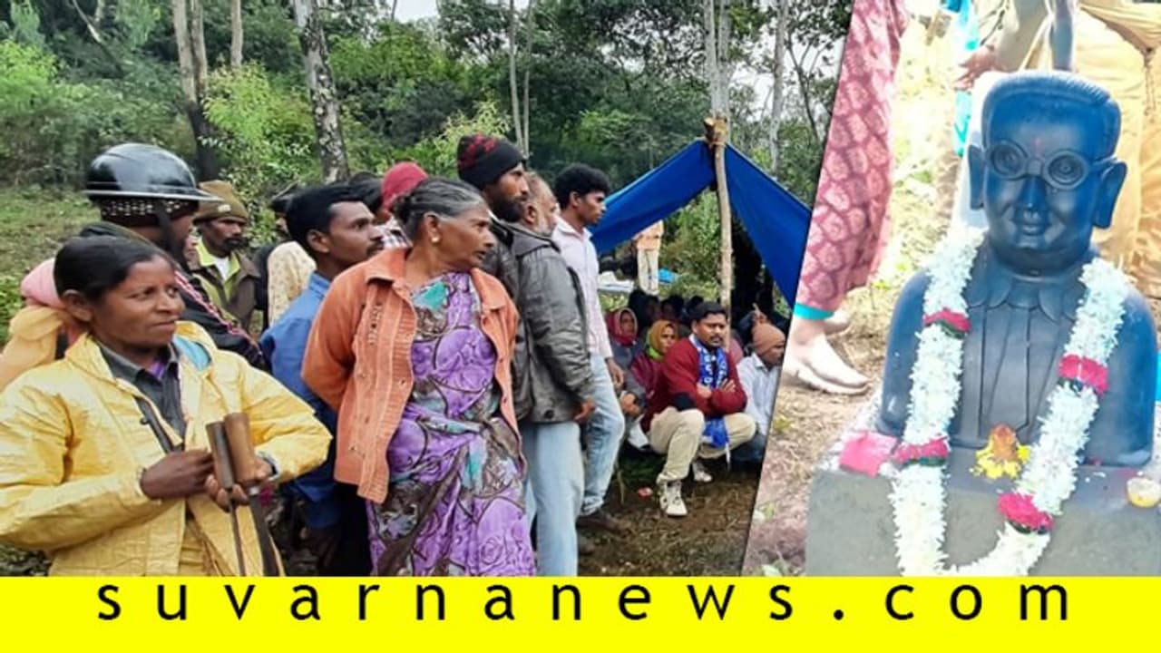 ರಾತ್ರಿ ರಾತ್ರಿ ತಲೆ ಎತ್ತಿದ ಅಂಬೇಡ್ಕರ್ ಪ್ರತಿಮೆ