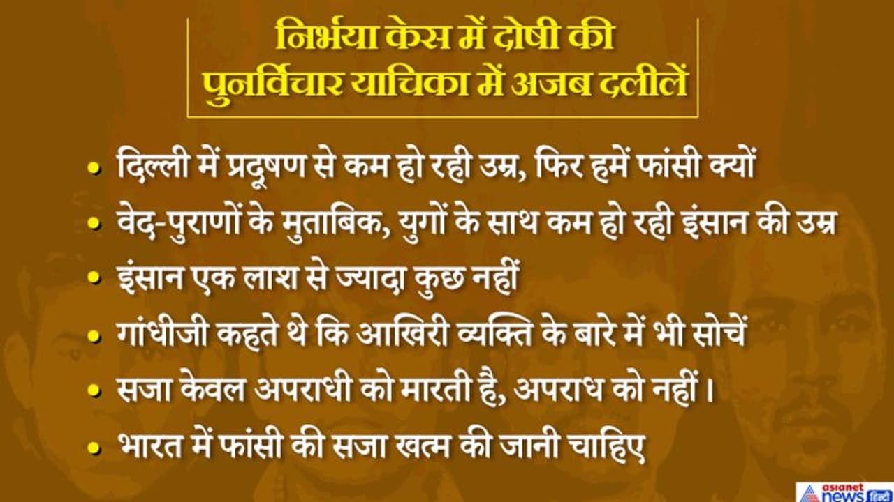 निर्भया केस में दोषी अक्षय की दलील, प्रदूषण से जिंदगी कम हो रही, फिर हमें क्यों दी जा रही फांसी निर्भया केस में दोषी अक्षय की दलील, प्रदूषण से जिंदगी कम हो रही, फिर हमें क्यों दी जा रही फांसी