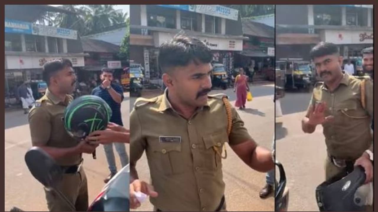 ഹെല്മെറ്റില്ലാതെ വിദ്യാര്ത്ഥികള്; സോഷ്യല് മീഡിയ കൈയ്യടിക്കുന്ന ഉപദേശവുമായി പൊലീസുകാരന് ഹെല്മെറ്റില്ലാതെ വിദ്യാര്ത്ഥികള്; സോഷ്യല് മീഡിയ കൈയ്യടിക്കുന്ന ഉപദേശവുമായി പൊലീസുകാരന്
