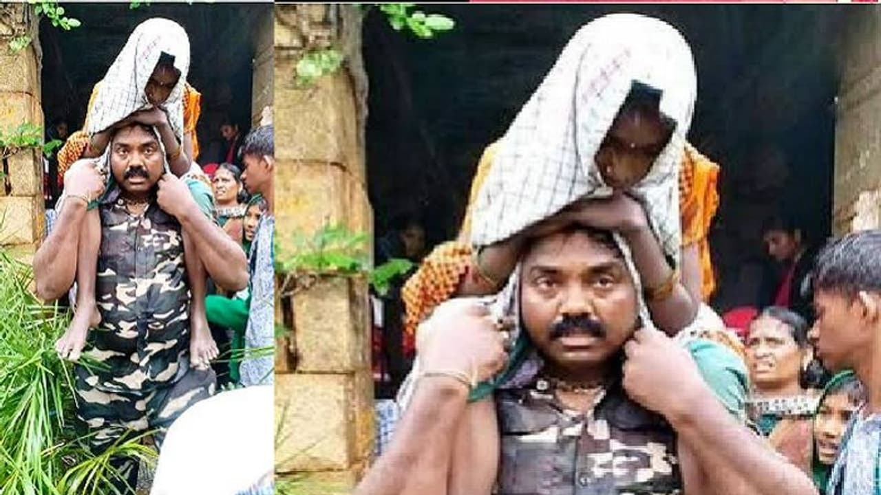 ಕುಸಿದು ಬಿದ್ದ ಮಹಿಳೆ ಹೊತ್ತು ತಿರುಪತಿ ಬೆಟ್ಟ ಹತ್ತಿದ ಪೊಲೀಸ್‌!