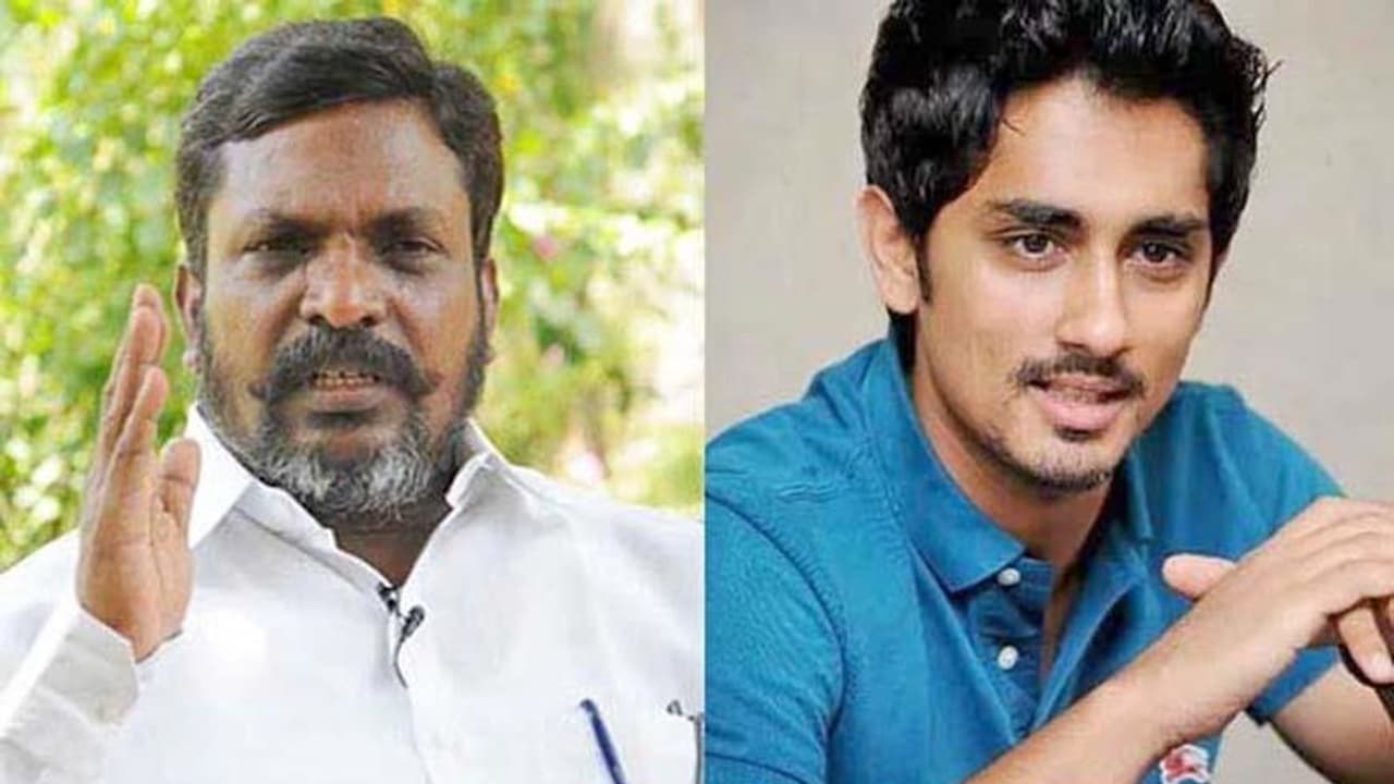 திருமாவளவன், நடிகர் சித்தார்த் மீது பாய்ந்த வழக்கு !! திருமாவளவன், நடிகர் சித்தார்த் மீது பாய்ந்த வழக்கு !!