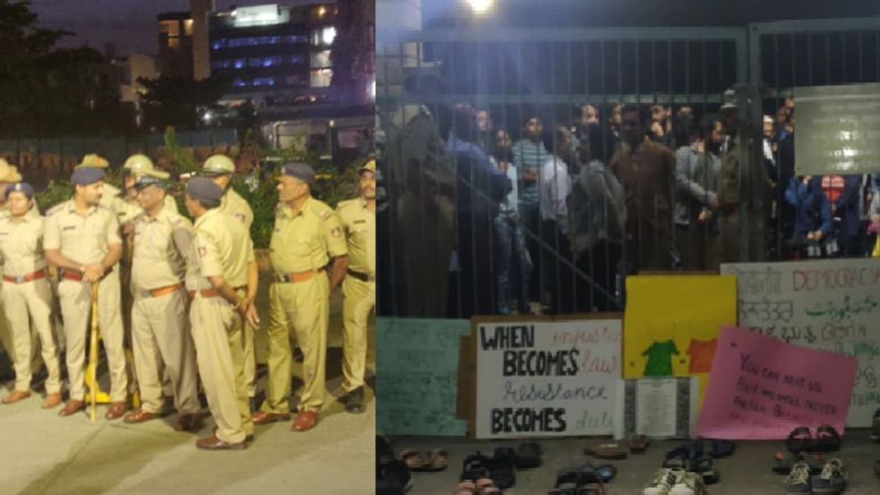 ನಿಷೇಧಾಜ್ಞೆ ಉಲ್ಲಂಘಿಸದೇ ಬೆಂಗಳೂರು ವಿದ್ಯಾರ್ಥಿಗಳ ಪ್ರತಿಭಟನೆ: ಪೊಲೀಸರು ತಬ್ಬಿಬ್ಬು! ನಿಷೇಧಾಜ್ಞೆ ಉಲ್ಲಂಘಿಸದೇ ಬೆಂಗಳೂರು ವಿದ್ಯಾರ್ಥಿಗಳ ಪ್ರತಿಭಟನೆ: ಪೊಲೀಸರು ತಬ್ಬಿಬ್ಬು!