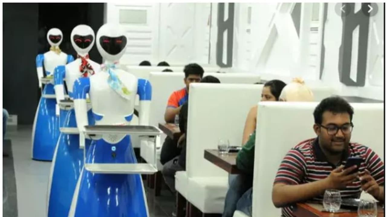 ബെംഗളൂരുവിലെ ഈ ഹോട്ടലിൽ ഭക്ഷണം വിളമ്പുന്നത് സുന്ദരികളായ റോബോട്ടുകൾ ബെംഗളൂരുവിലെ ഈ ഹോട്ടലിൽ ഭക്ഷണം വിളമ്പുന്നത് സുന്ദരികളായ റോബോട്ടുകൾ