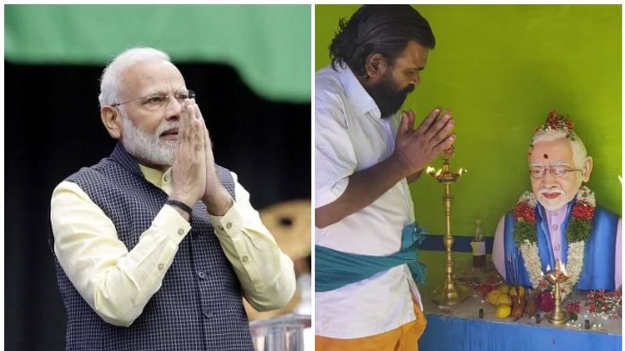 ആരാധനയും സ്നേഹവും മൂത്തു; മോദിക്കായി ക്ഷേത്രം നിര്മിച്ച് 'ഭക്തന്' ആരാധനയും സ്നേഹവും മൂത്തു; മോദിക്കായി ക്ഷേത്രം നിര്മിച്ച് 'ഭക്തന്'