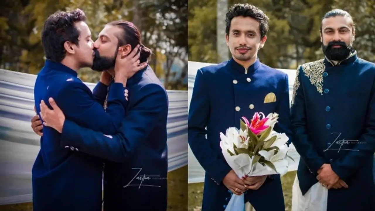 'ഇത് കിസ്സ് ഓഫ് ലവ്'; വിവാഹ ചിത്രങ്ങള്‍ പങ്കുവെച്ച് കേരളത്തിലെ രണ്ടാമത്തെ ഗേ ദമ്പതികള്‍