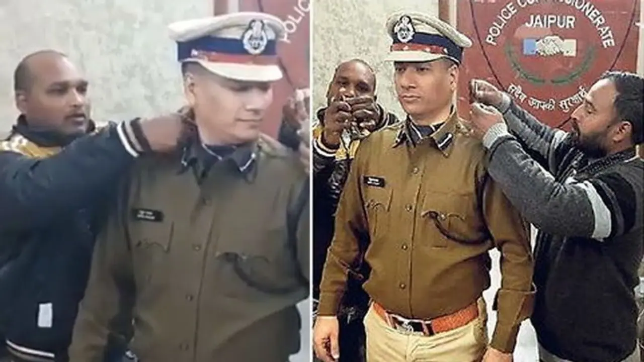 प्रमोशन मिलने पर पुलिस अफसर ने सफाई कर्मचारियों से लगवाए कंधे पर स्टार प्रमोशन मिलने पर पुलिस अफसर ने सफाई कर्मचारियों से लगवाए कंधे पर स्टार