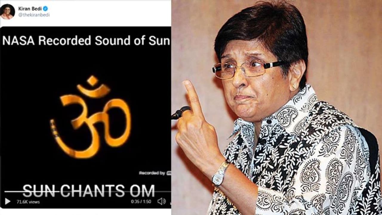 സൂര്യന്‍ ഓംകാരം മന്ത്രിക്കുന്ന വീഡിയോ ട്വീറ്റ് ചെയ്ത് കിരണ്‍ ബേദി; പരിഹാസവുമായി സമൂഹമാധ്യമങ്ങള്‍