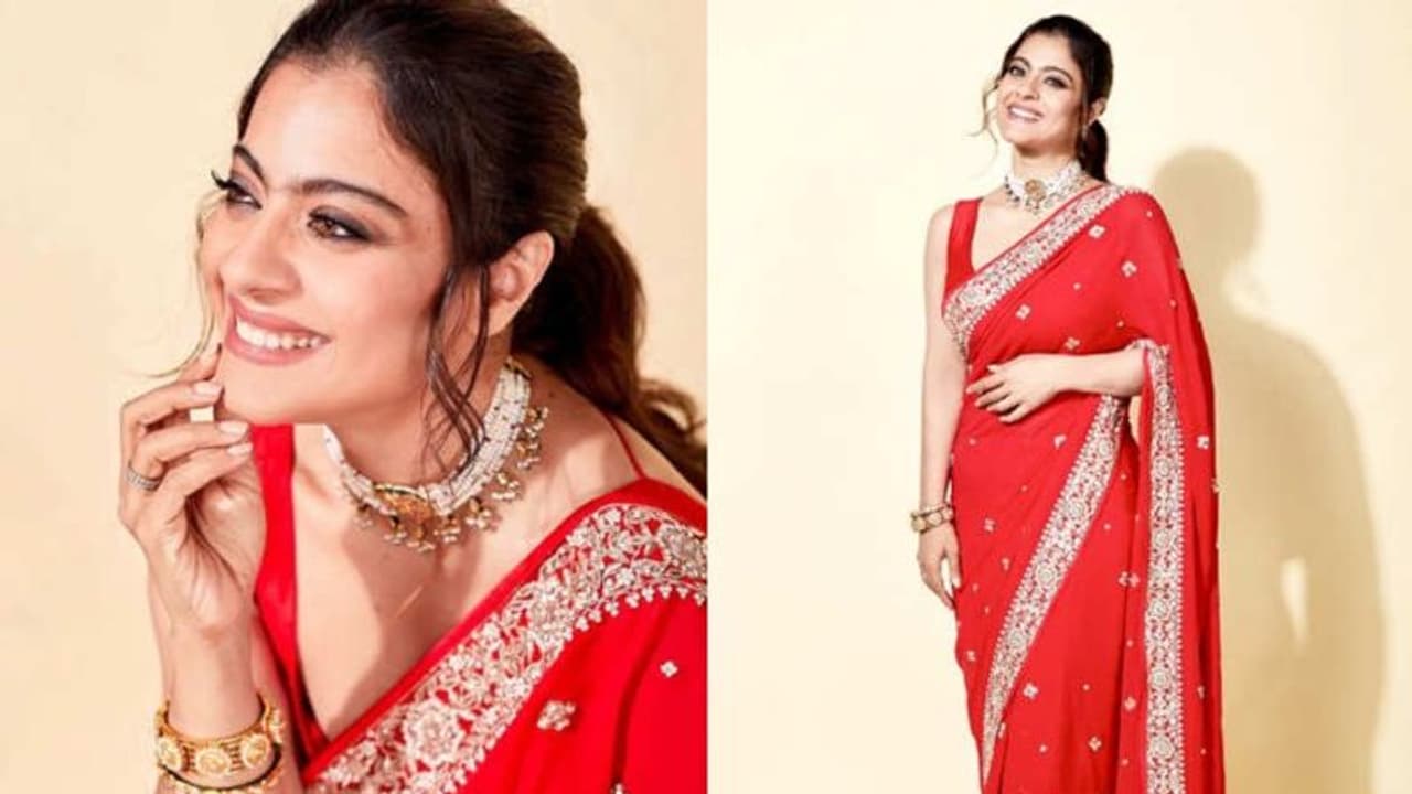 നവവധുവിനെ പോലെ ചുവപ്പ് സാരിയില് കജോള് നവവധുവിനെ പോലെ ചുവപ്പ് സാരിയില് കജോള്