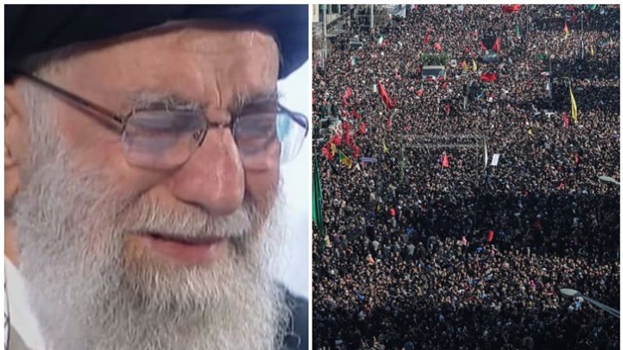 വിങ്ങിപ്പൊട്ടി ഖമനേയി, ടെഹ്റാനിൽ സൊലേമാനിക്ക് വിട നൽകാൻ തെരുവിൽ ലക്ഷങ്ങൾ