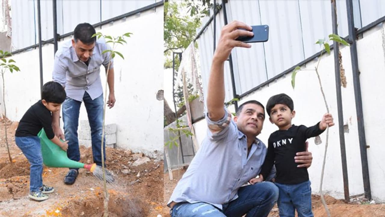 గ్రీన్ ఇండియా ఛాలెంజ్: మనవడితో మొక్కలు నాటిన దిల్ రాజు