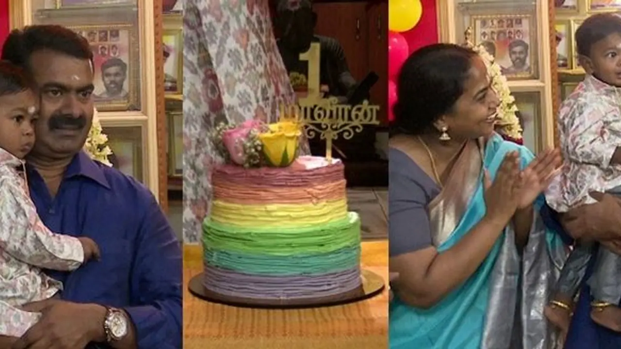 'மாவீரன் பிரபாகரனின்' முதல் பிறந்தநாள்..! உற்சாகமாக கொண்டாடிய சீமான் குடும்பம்..! 'மாவீரன் பிரபாகரனின்' முதல் பிறந்தநாள்..! உற்சாகமாக கொண்டாடிய சீமான் குடும்பம்..!