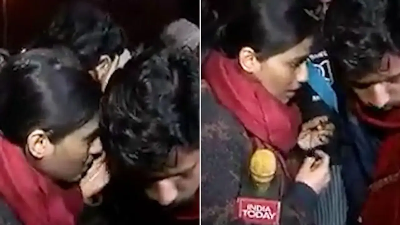 India Today journalist caught on camera teaching JNUSU vice president to blame ABVP over recent violence