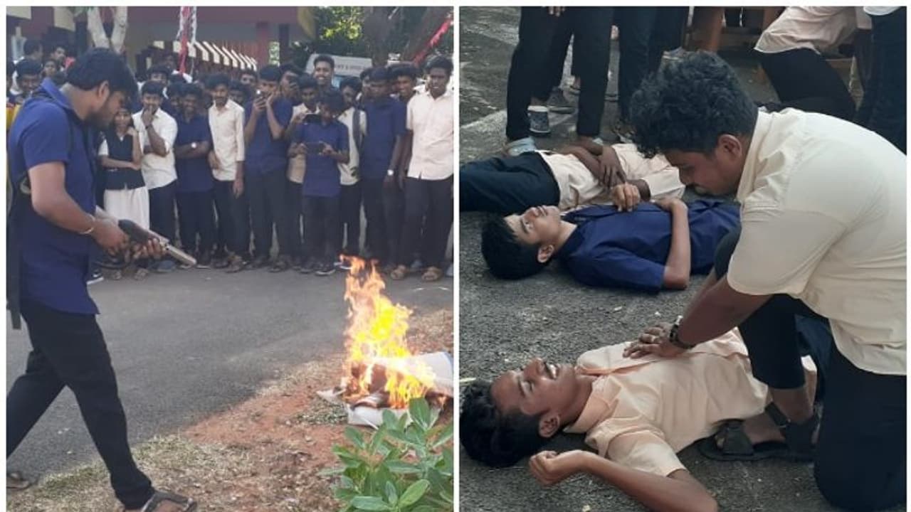 ഫയര് എഞ്ചിനുകള് പാഞ്ഞെത്തി, ആശങ്കയുടെ നിമിഷങ്ങള്; മുട്ടത്ത് മോക്ഡ്രില് ഫയര് എഞ്ചിനുകള് പാഞ്ഞെത്തി, ആശങ്കയുടെ നിമിഷങ്ങള്; മുട്ടത്ത് മോക്ഡ്രില്