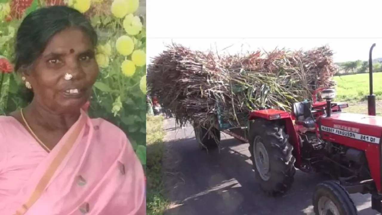 இருசக்கர வாகனம் மீது பயங்கரமாக மோதிய டிராக்டர்..! கணவன் கண் முன்னே மனைவி உடல் நசுங்கி பலி..!