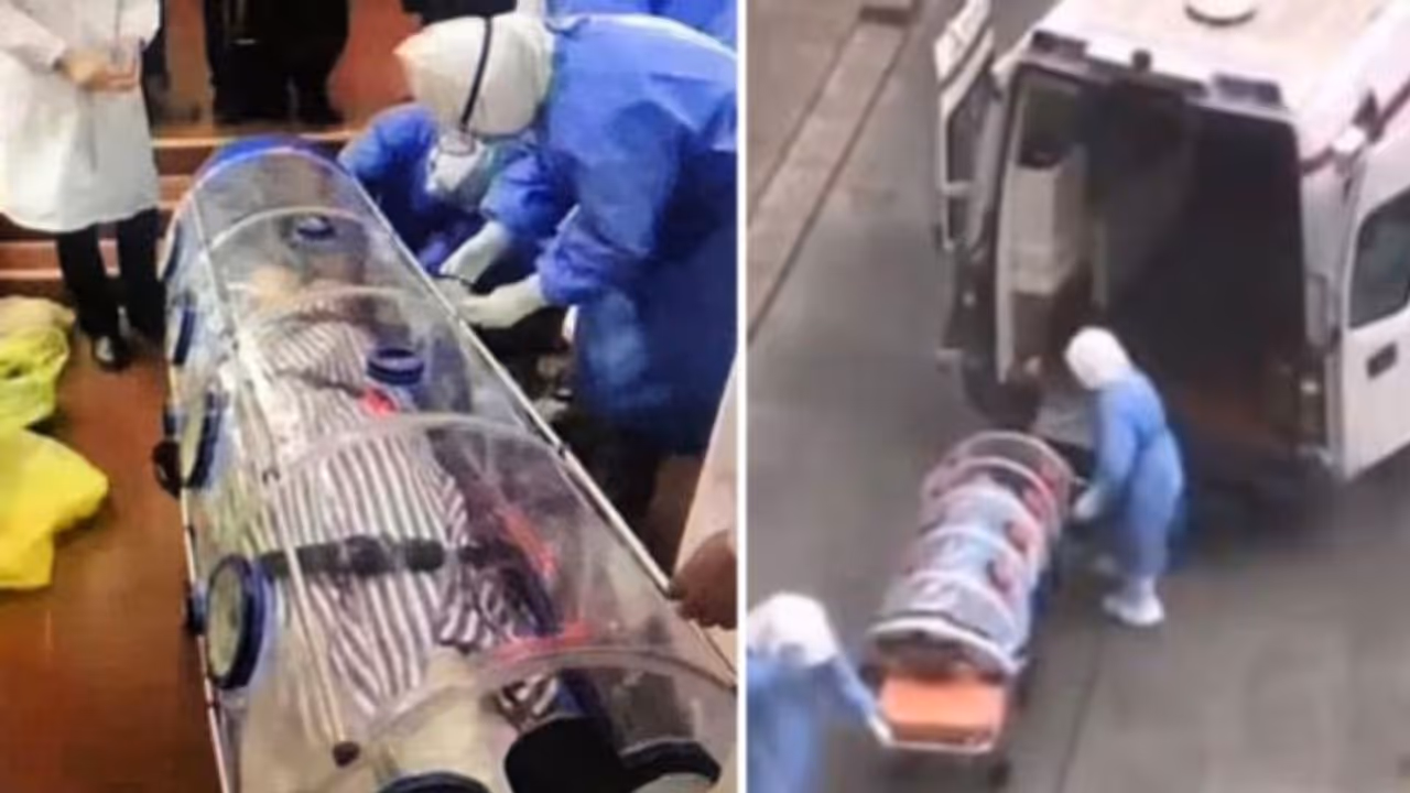 'കൊറോണ'; രോഗിയെ പ്ലാസ്റ്റിക് ട്യൂബിനുള്ളിലടച്ച് മാറ്റുന്നതിന്റെ ദൃശ്യങ്ങള് പുറത്ത്... 'കൊറോണ'; രോഗിയെ പ്ലാസ്റ്റിക് ട്യൂബിനുള്ളിലടച്ച് മാറ്റുന്നതിന്റെ ദൃശ്യങ്ങള് പുറത്ത്...