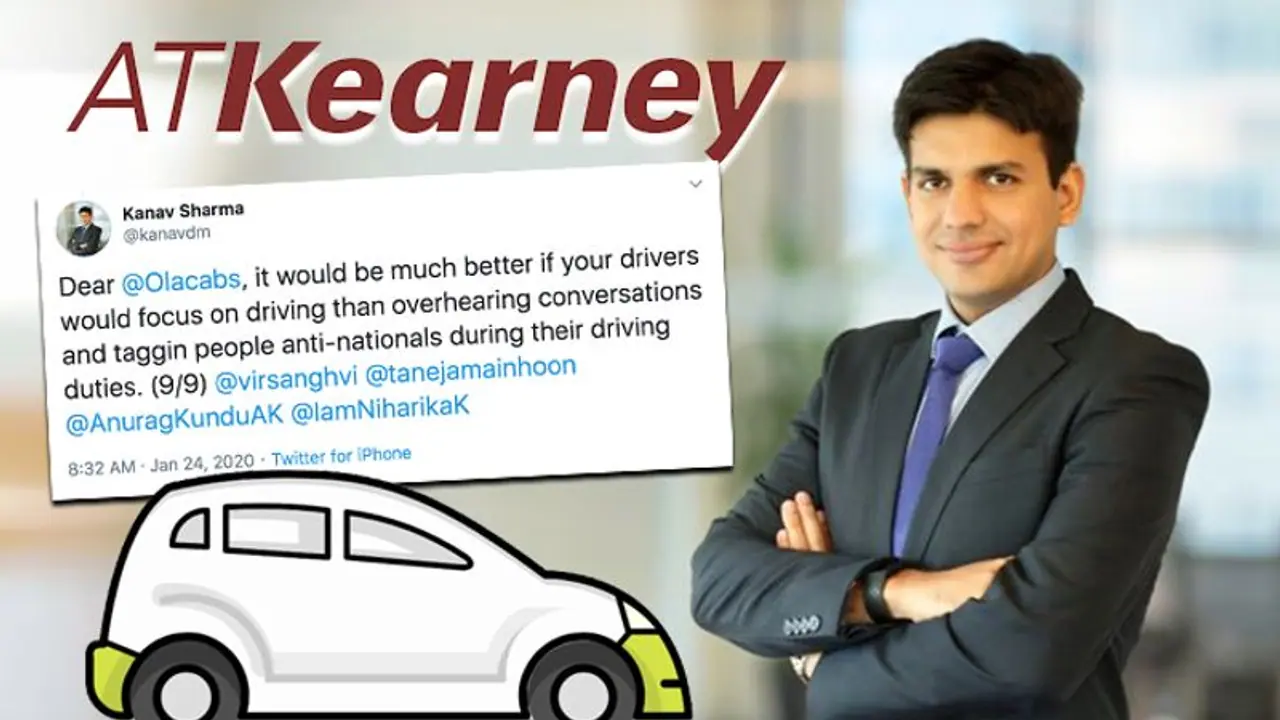 AT Kearney consultant tried to get a poor driver fired for supporting India and CAA