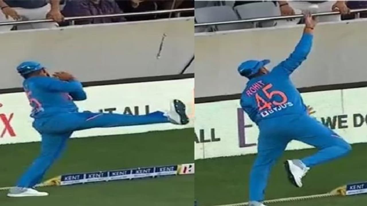 బ్యాటింగ్ లోనే కాదు ఫీల్డింగ్ లోను రో"హిట్"... కళ్ళు చెదిరే విన్యాసం, వీడియో చూడండి