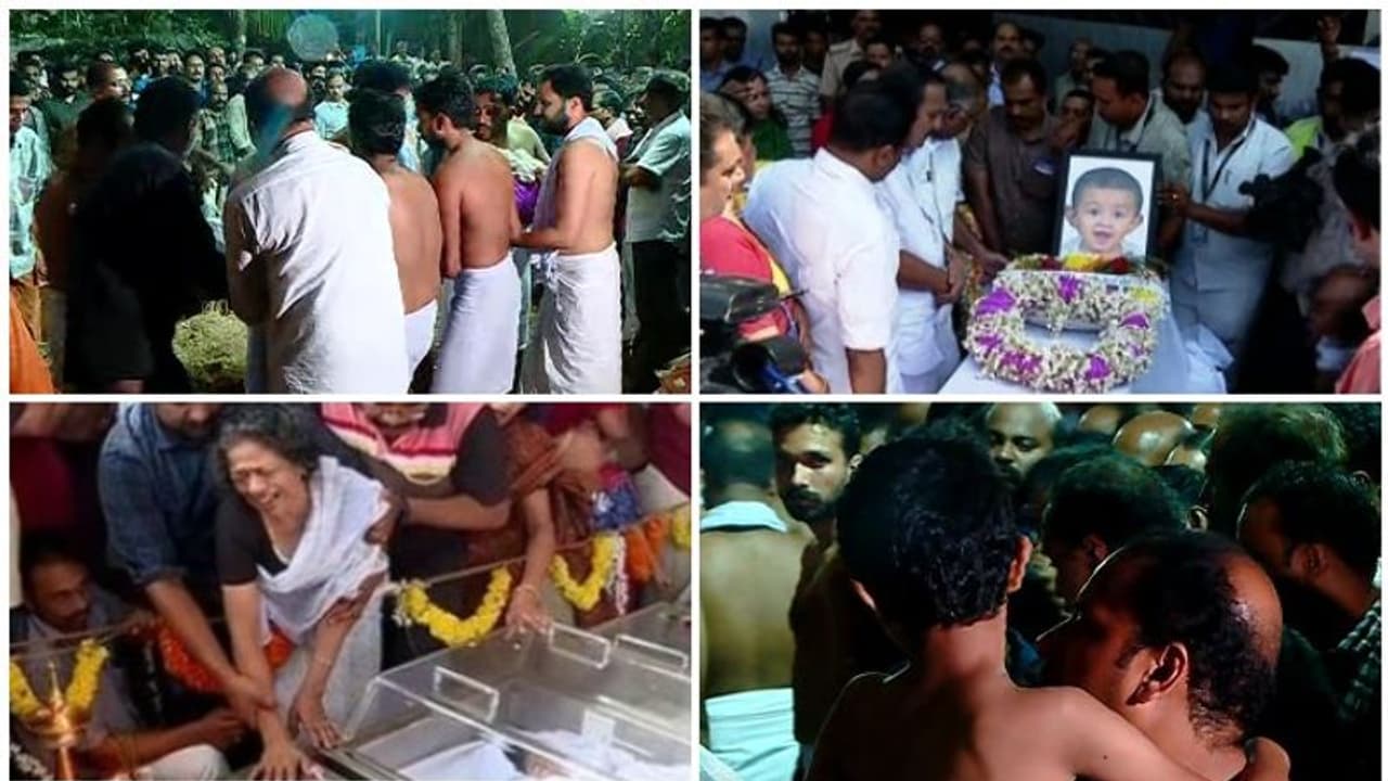 മാതാപിതാക്കളുടെ ചിതക്ക് തീ കൊളുത്തി മാധവ്; വേദനയിൽ വിതുമ്പി കരഞ്ഞ് നാട് മാതാപിതാക്കളുടെ ചിതക്ക് തീ കൊളുത്തി മാധവ്; വേദനയിൽ വിതുമ്പി കരഞ്ഞ് നാട്