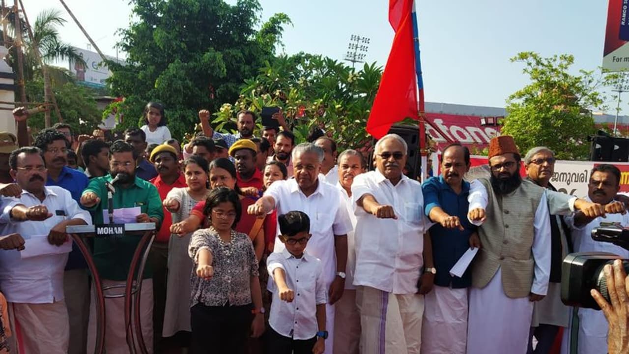 Muslim League member gets suspended for taking part in LDF's human chain against CAA Muslim League member gets suspended for taking part in LDF's human chain against CAA