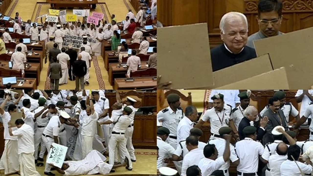 Despite protests, Kerala Governor finally reads LDF's anti CAA stance Despite protests, Kerala Governor finally reads LDF's anti CAA stance