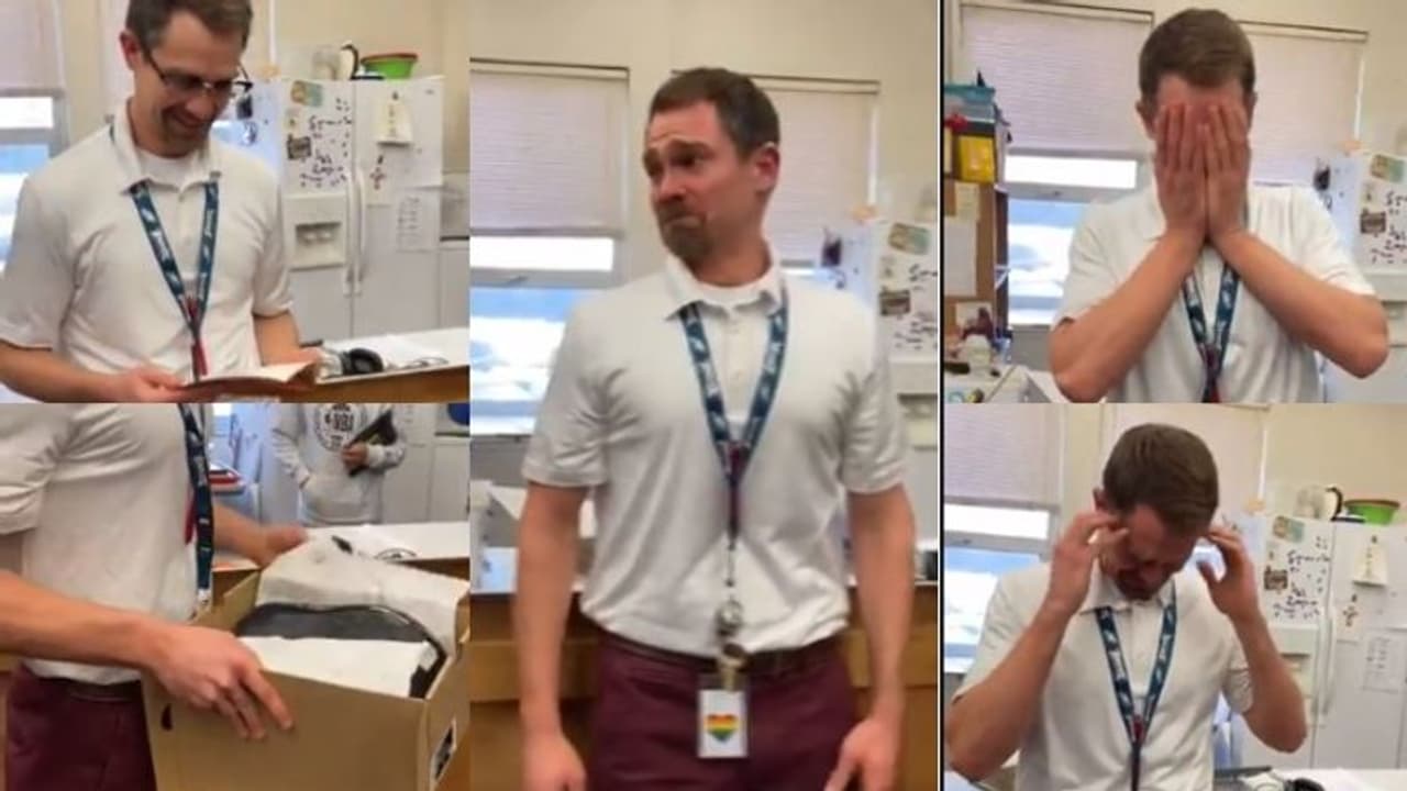 അധ്യാപകന്റെ ഷൂ മോഷണം പോയി; 'പുത്തനൊരണ്ണം' വാങ്ങി നൽകി വിദ്യാർത്ഥികൾ, കയ്യടിച്ച് സോഷ്യൽ മീഡിയ അധ്യാപകന്റെ ഷൂ മോഷണം പോയി; 'പുത്തനൊരണ്ണം' വാങ്ങി നൽകി വിദ്യാർത്ഥികൾ, കയ്യടിച്ച് സോഷ്യൽ മീഡിയ