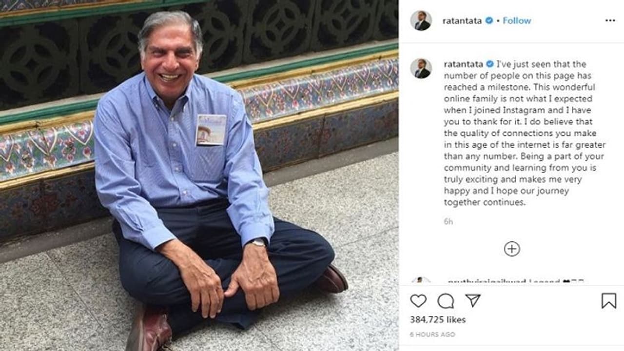 రతన్ టాటా పోస్టుకి 'చోటు' అని కామెంట్... ఇన్స్టాగ్రామ్ లో వైరల్... రతన్ టాటా పోస్టుకి 'చోటు' అని కామెంట్... ఇన్స్టాగ్రామ్ లో వైరల్...