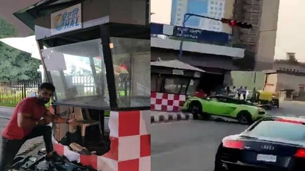 ലംബോര്ഗിനി ഇടിച്ച് ട്രാഫിക് പോസ്റ്റ് തകര്ന്നു, അപകട സ്ഥലത്തുനിന്ന് ഫോട്ടോയെടുത്ത് വാഹന ഉടമ ലംബോര്ഗിനി ഇടിച്ച് ട്രാഫിക് പോസ്റ്റ് തകര്ന്നു, അപകട സ്ഥലത്തുനിന്ന് ഫോട്ടോയെടുത്ത് വാഹന ഉടമ